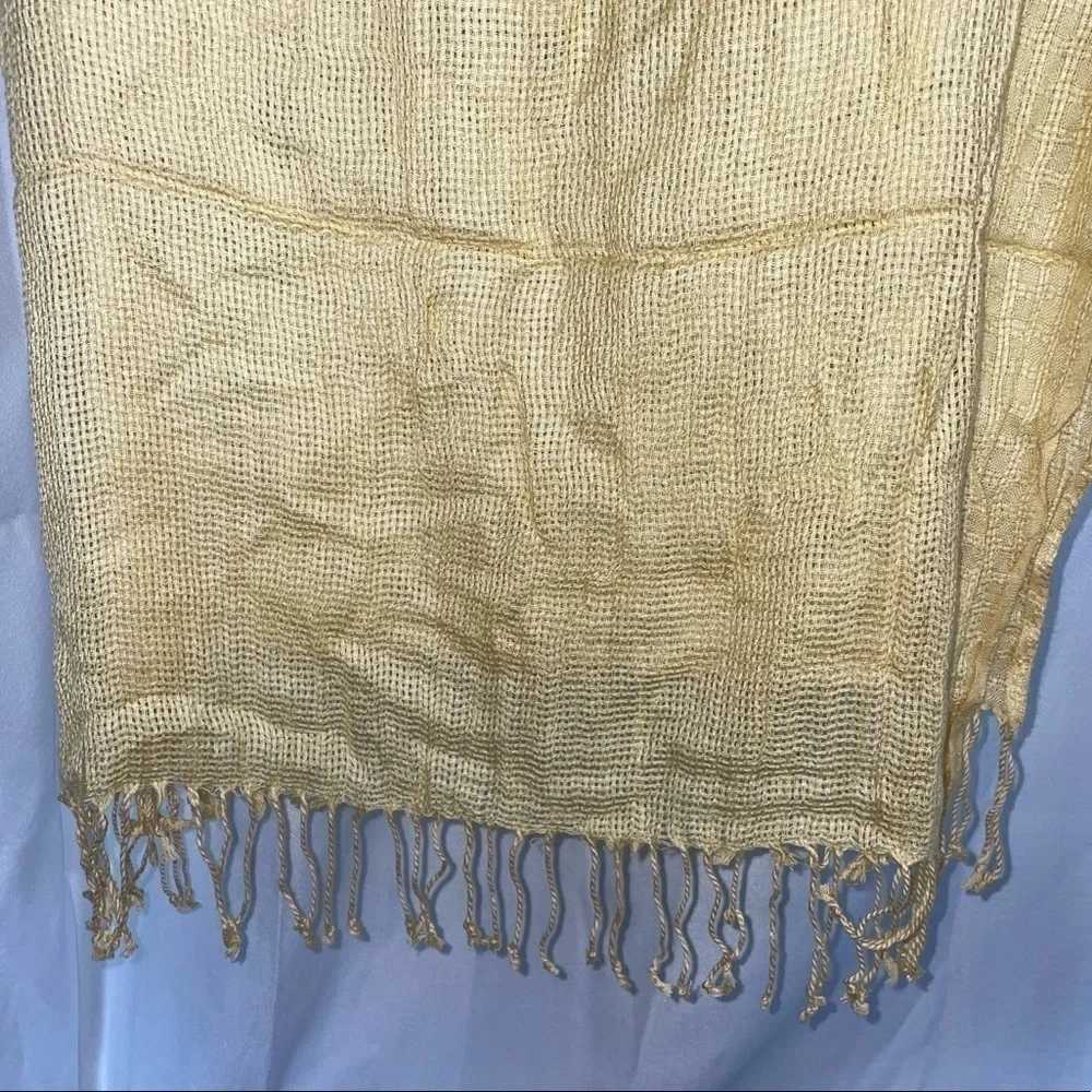 Isa & Stef Inc Scarf Shaw Fringe Tassel Hem Sheer Light Weight